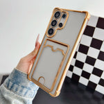 Samsung Galaxy - Clear Shockproof Silicone Case with Card Wallet