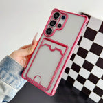 Samsung Galaxy - Clear Shockproof Silicone Case with Card Wallet