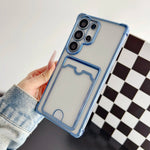 Samsung Galaxy - Clear Shockproof Silicone Case with Card Wallet