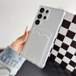 Samsung Galaxy - Clear Shockproof Silicone Case with Card Wallet