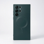 Samsung Galaxy phone case in dark teal matte finish, with a slim rectangular design and raised magnetic ring