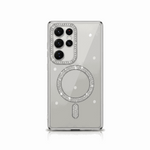 Samsung Galaxy - Diamond Glitter Clear MagSafe Case, clear TPU phone case with sparkling rhinestone camera trim and magnetic ring