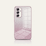 Samsung Galaxy - Glitter Case in pink with a fine sparkling textured finish and raised triple-camera bezel