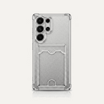 Samsung Galaxy - Glitter Case in silver with a fine shimmer finish, raised clear bumper and rear card holder slot