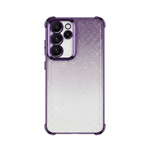 Samsung Galaxy - Glitter Plated Case with a purple-to-silver glitter finish, clear bumper edges, and raised camera protection