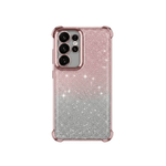 Samsung Galaxy - Glitter Plated Case in rose gold and silver glitter with a sparkling gradient and raised camera guard