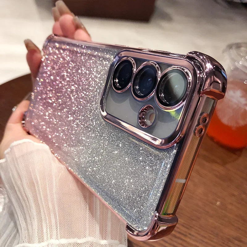 Samsung Galaxy - Glitter Plated Case with Lens Protection