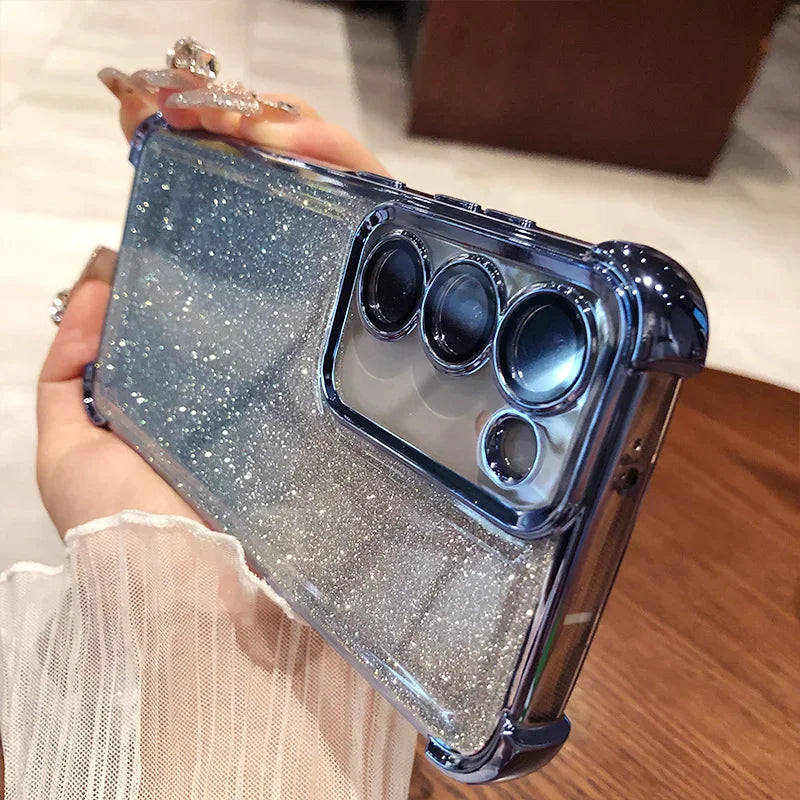 Samsung Galaxy - Glitter Plated Case with Lens Protection