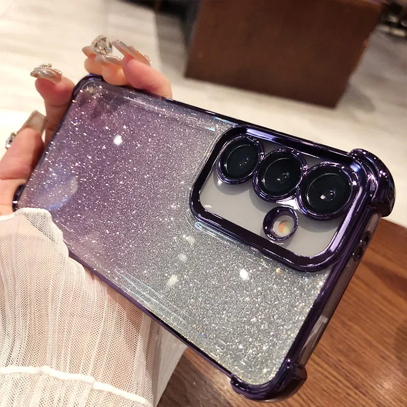 Samsung Galaxy - Glitter Plated Case with Lens Protection