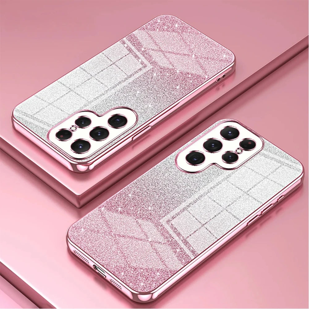 Samsung Galaxy - Glitter Plated Shockproof Silicone Case