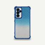 Samsung Galaxy - Glitter Silicone Shockproof Case with blue-to-silver gradient glitter and a raised camera cutout