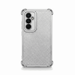 Samsung Galaxy - Glitter Silicone Shockproof Case with a silver glitter back, clear raised edges and reinforced corner bumpers