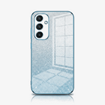 Samsung Galaxy - Gradient Glitter soft silicone case in pale blue and silver with fine shimmer and triple-camera cutout