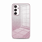 Samsung Galaxy - Gradient Glitter case in shimmering silver fading to pink, with a soft silicone finish and triple-camera cutout