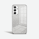 Samsung Galaxy - Gradient Glitter soft silicone case in silver, with a dense sparkling finish and raised camera cutout