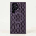 Samsung Galaxy - Heat phone case in dark purple with a dense honeycomb textured back and raised camera surround