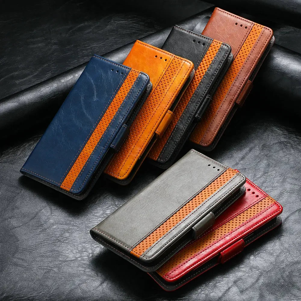 Samsung Galaxy - Leather Look Flip Wallet Case