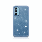 Samsung Galaxy - Luxury Bling case in blue glitter with a sparkling finish and raised camera cutout.