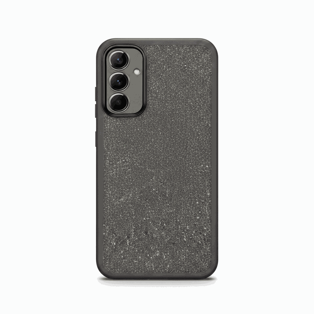 Samsung Galaxy - Luxury Bling case in dark charcoal with a fine glitter finish and raised triple-camera cutout