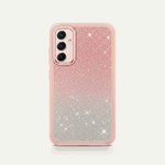 Samsung Galaxy - Luxury Bling phone case in pink and silver glitter with a raised camera opening and pink edges