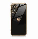 Samsung Galaxy - Luxury Case in glossy black with gold edging, angular reflective panels and a small gold heart