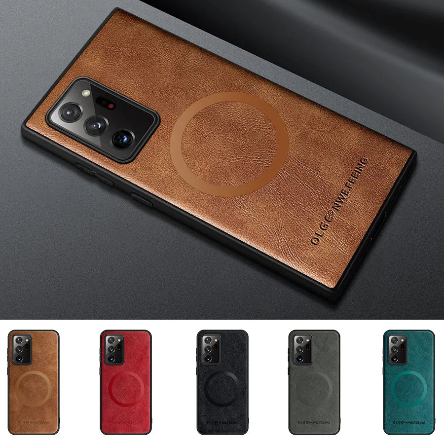 Samsung Galaxy - Luxury Leather Look Rugged Case