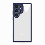 Samsung Galaxy - Luxury Matte Clear Acrylic Case in dark blue with a clear back and raised matte bumper edges