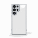 Samsung Galaxy - Luxury Matte Clear Acrylic Case in clear acrylic with slim matte gray edges and a raised camera surround
