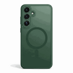 Phone case, Samsung Galaxy - Luxury Matte, with a dark green translucent finish, circular magnetic ring and raised camera surrounds