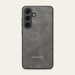 Samsung Galaxy - Luxury Sheepskin Case in dark grey with a fine pebbled leather-look texture and slim fitted design