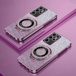 Samsung Galaxy - Magnetic Glitter Case with Stand