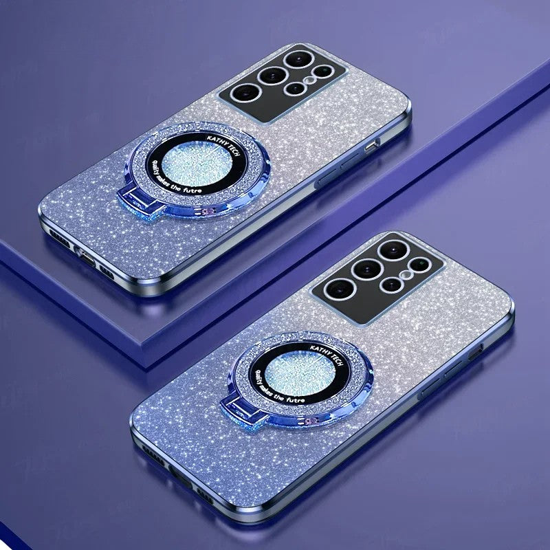 Samsung Galaxy - Magnetic Glitter Case with Stand