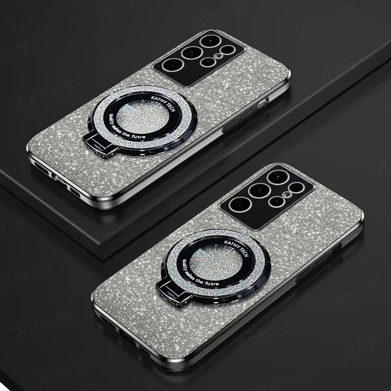 Samsung Galaxy - Magnetic Glitter Case with Stand