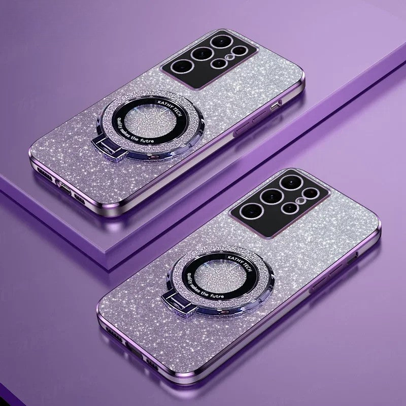 Samsung Galaxy - Magnetic Glitter Case with Stand