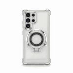 Samsung Galaxy - Magnetic Shockproof Case in clear hard plastic with reinforced corners and a circular magnetic ring stand