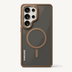 Samsung Galaxy - MagSafe Compatible matte dark gray phone case with bronze edges, raised camera surround and magnetic ring