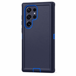 Samsung Galaxy armor phone case in dark navy with bright blue trim, a raised camera surround and reinforced edges
