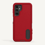 Samsung Galaxy - Phone Case in a red matte finish with a black built-in kickstand and raised camera rim
