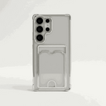 Samsung Galaxy - Pocket Wallet clear case with a transparent flexible frame and raised rear card pocket