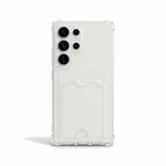 Samsung Galaxy - Pocket Wallet clear case with a transparent flexible frame and stitched rear card pocket