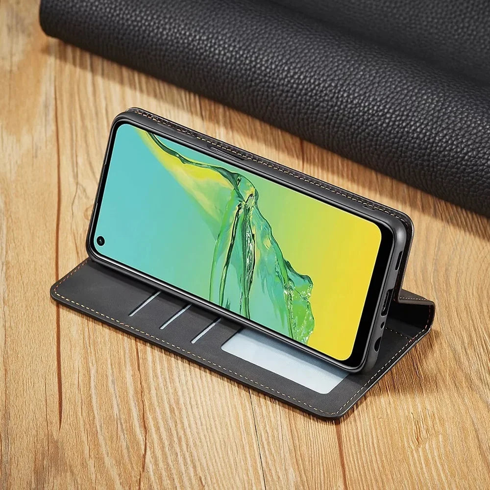 Samsung Galaxy - Premium Leather Look Wallet Case