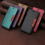 Samsung Galaxy - Premium Leather Look Wallet Case with Card Holder