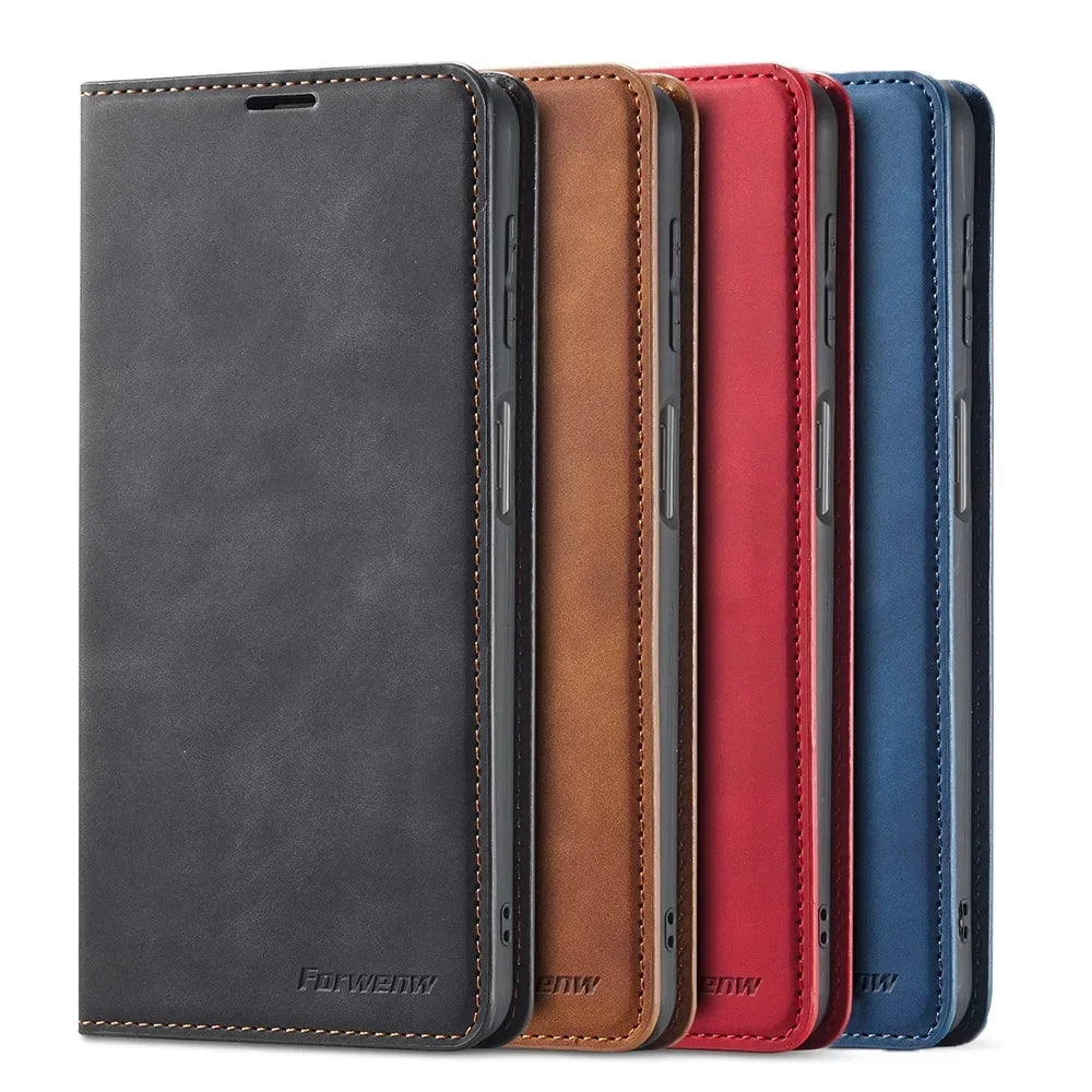 Samsung Galaxy - Premium Leather Look Wallet Case
