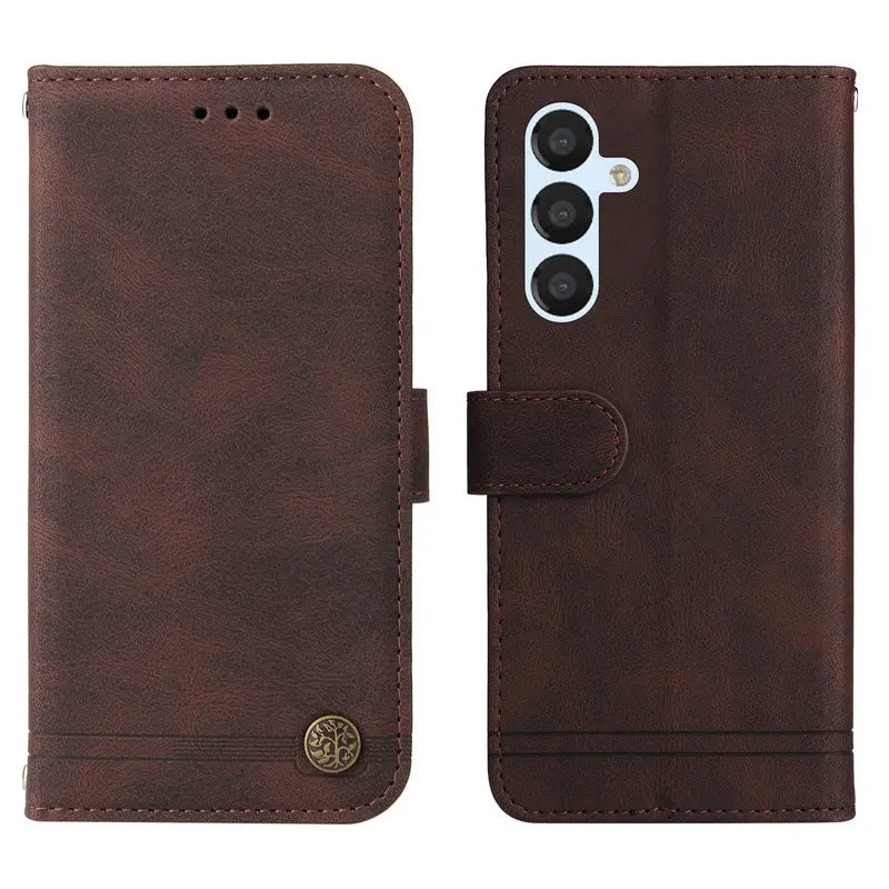 Samsung Galaxy - Stylish Leather Look Flip Wallet Case