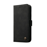 Flip wallet case, Samsung Galaxy - Stylish Leather Look in black textured material with stitched edges and magnetic clasp