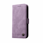 Samsung Galaxy - Stylish Leather Look flip wallet case in lavender faux leather with stitched edges and magnetic clasp