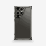 Samsung Galaxy - Transparent Shockproof Case with a smoke-clear back, dark reinforced corners and raised camera cutout