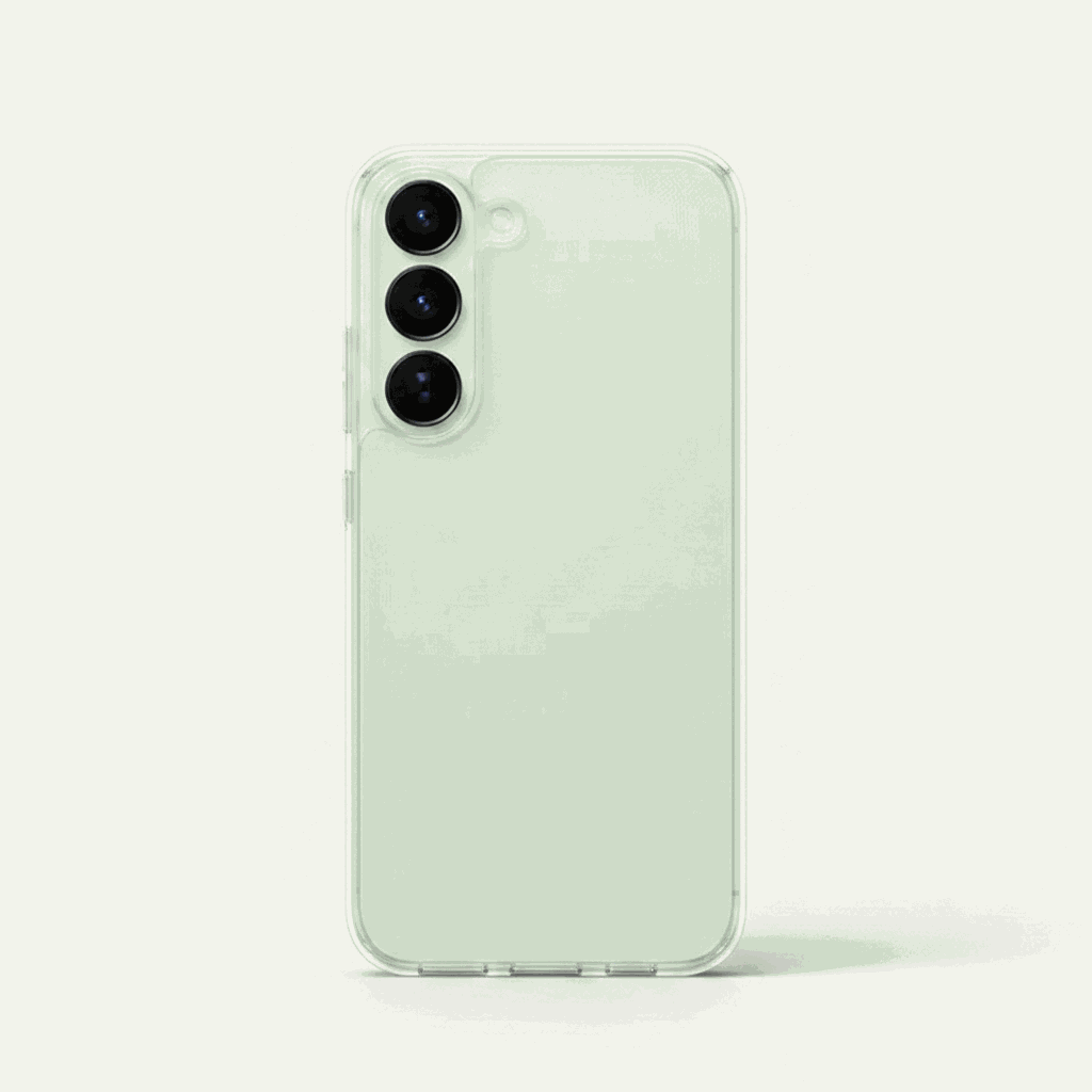 Samsung Galaxy - Ultra Thin phone case in pale mint silicone, with a smooth translucent finish and raised camera edges.