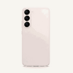 Samsung Galaxy - Ultra Thin silicone case in pale blush pink with a smooth translucent finish and raised triple-camera edges.