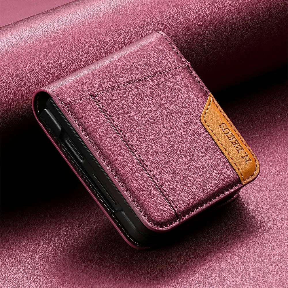 Samsung Galaxy Z Flip - Premium Leather Look Wallet Case